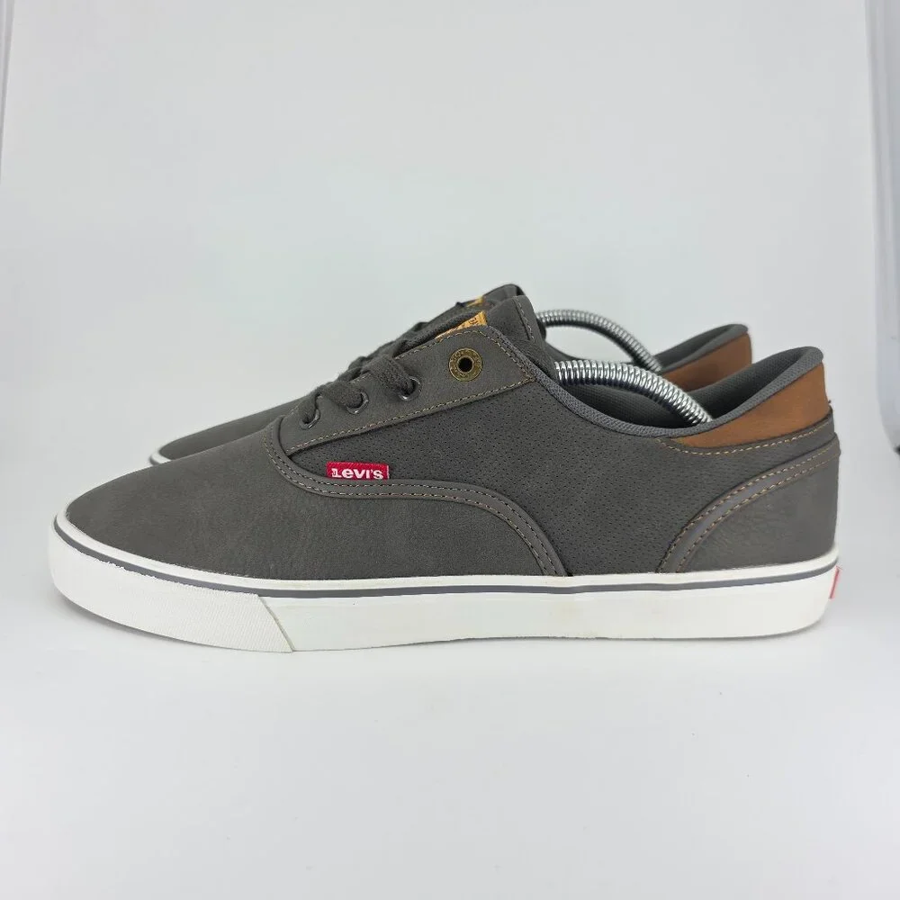 Levi’s Mens Shoes Size 11 Comfort Etha Canvas SB Charcoal‎ Grey Classic Casual